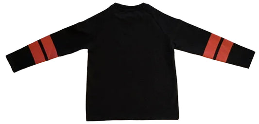 Midnight Stripe Cotton Tee – Black