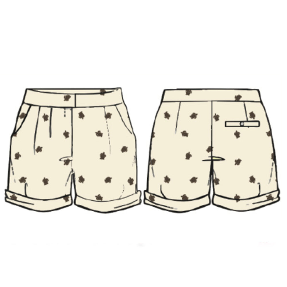 Boys Printed Summer Shorts – Cream