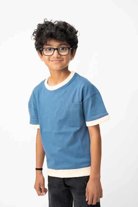 Boys Pocket Back Logo Tee – Teal