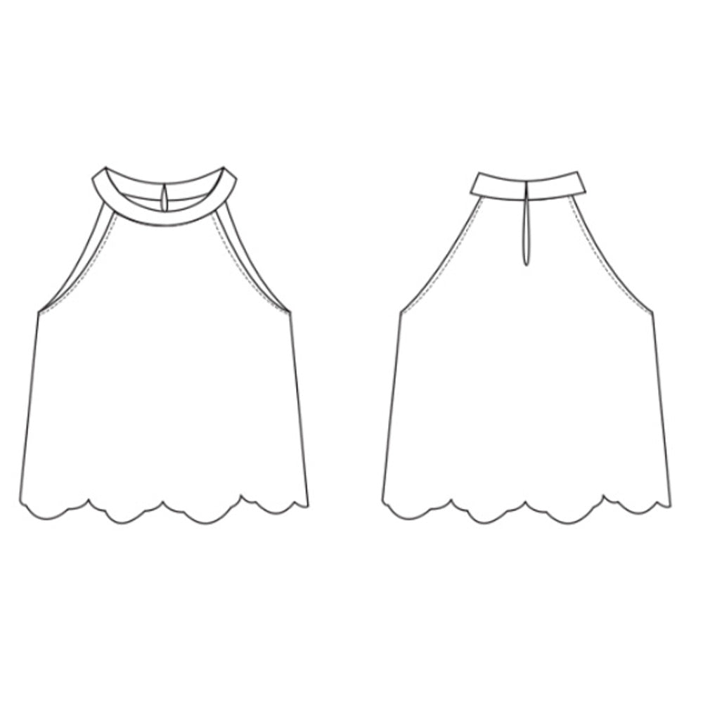 White Scallop Top