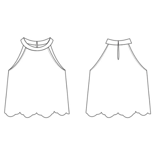 White Scallop Top