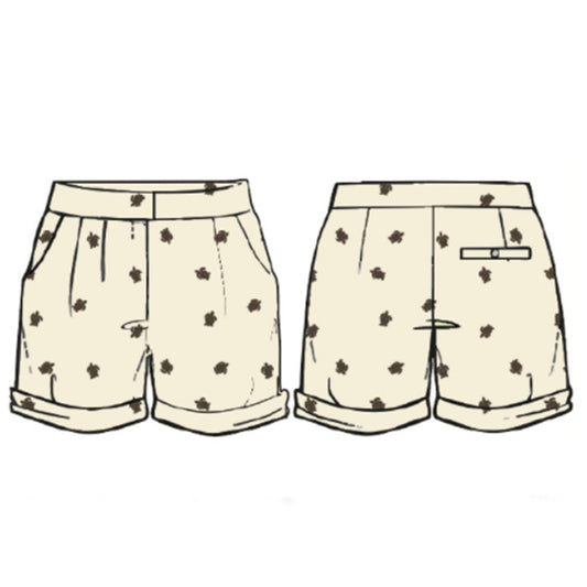 Boys Printed Summer Shorts – Cream