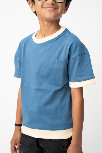 Boys Pocket Back Logo Tee – Teal