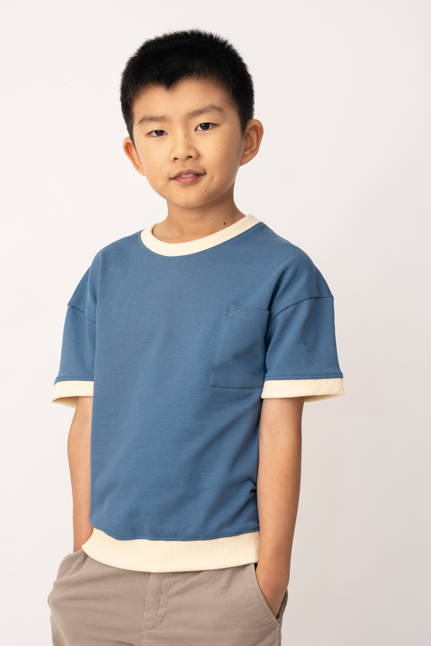 Boys Pocket Back Logo Tee – Teal