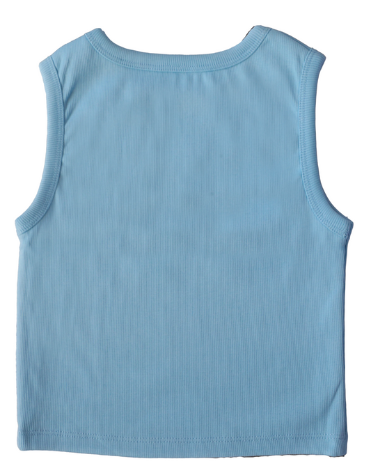 Classic Ribbed Cotton Tank - Sky Blue