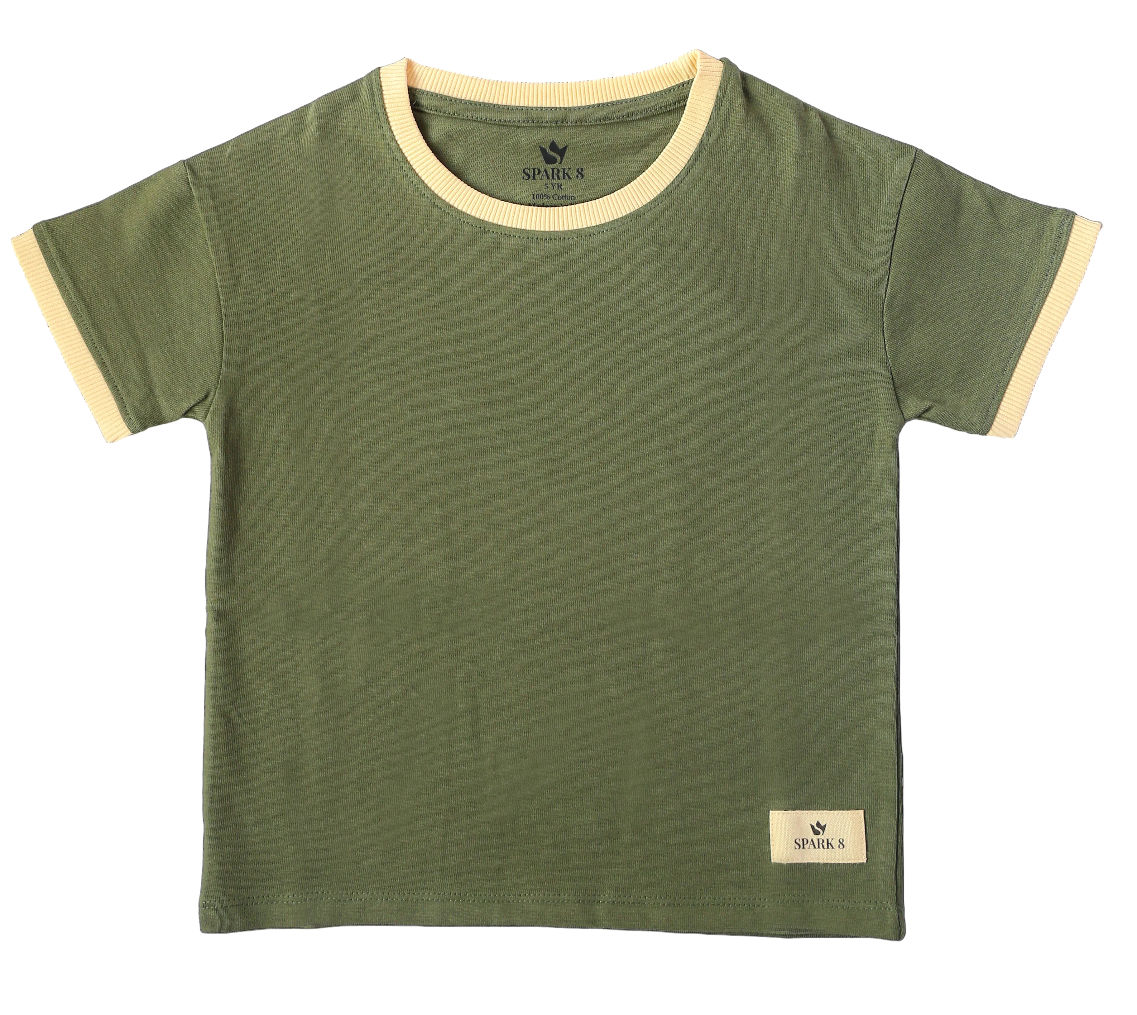 Boys Premium Cotton Tee – Olive Green