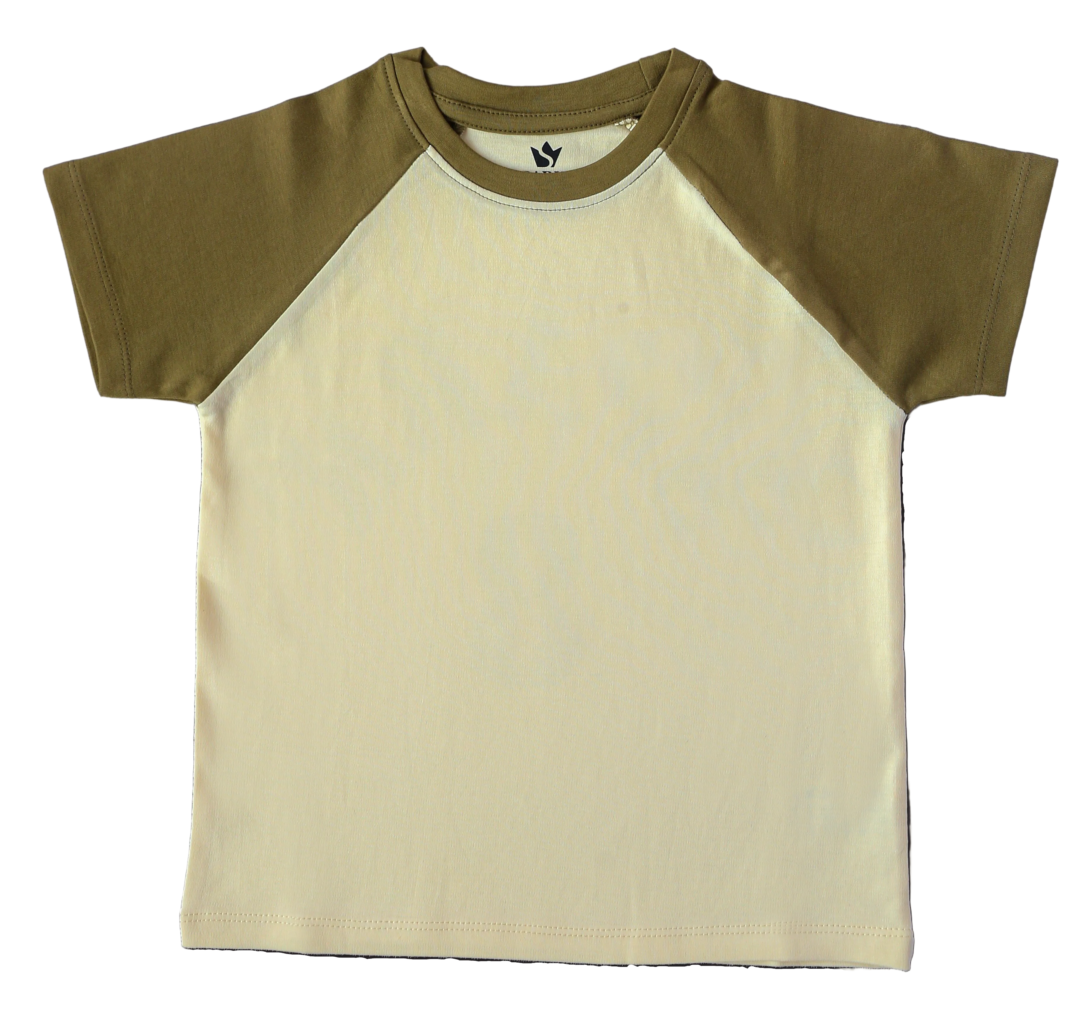 Boys Sporty Raglan Tee – Cream/Olive