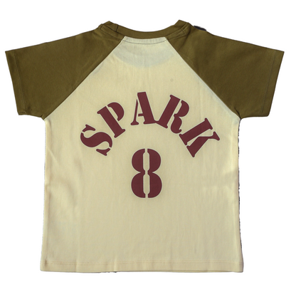 Boys Sporty Raglan Tee – Cream/Olive