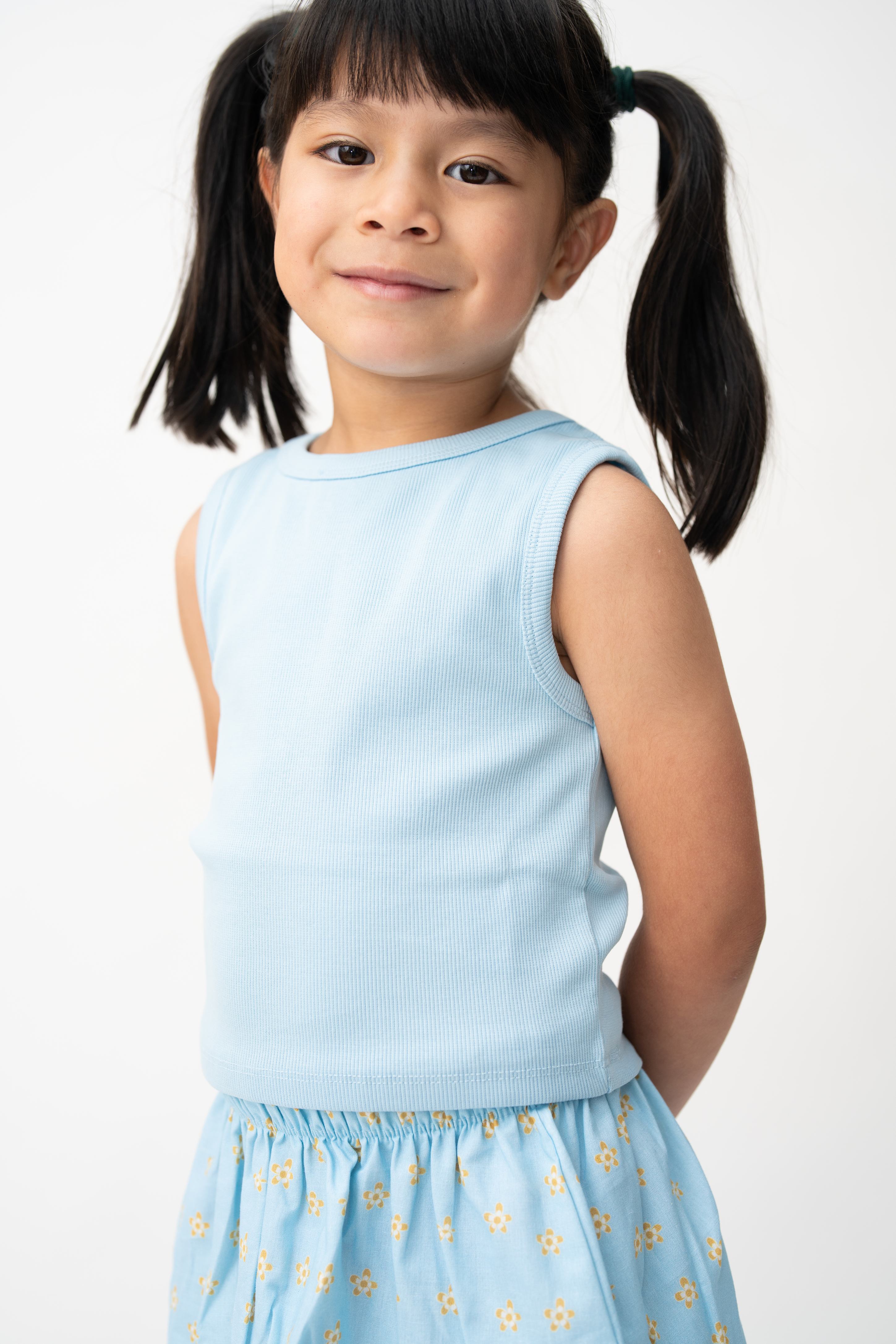 Classic Ribbed Cotton Tank - Sky Blue