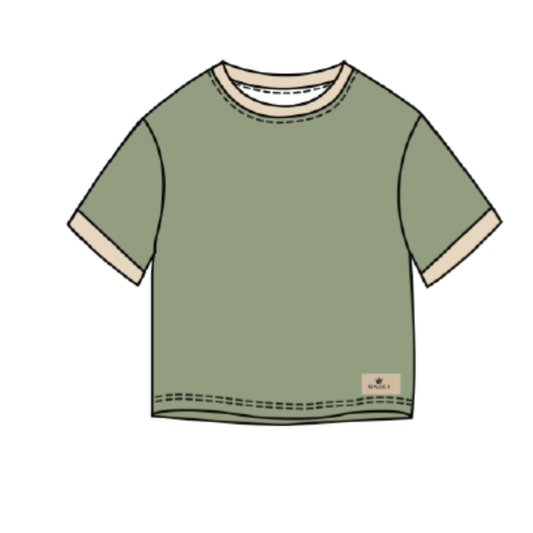Boys Premium Cotton Tee – Olive Green
